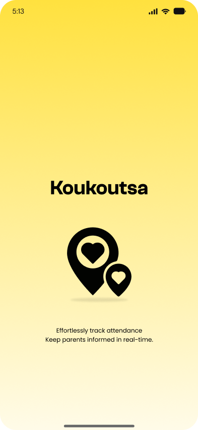 Koukoutsa onboarding screen