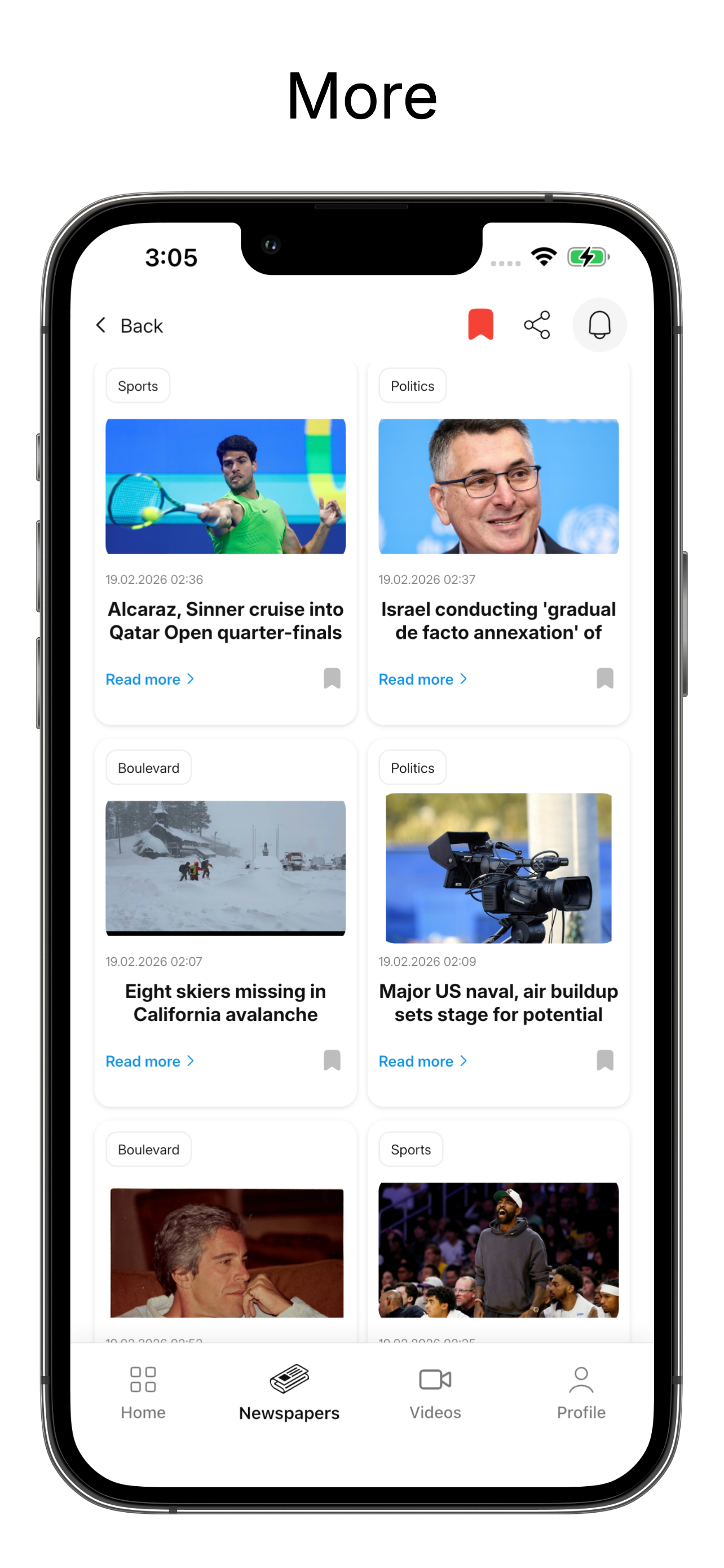 Legier more news screen