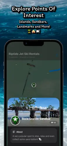 Riptide Rentals points of interest screen